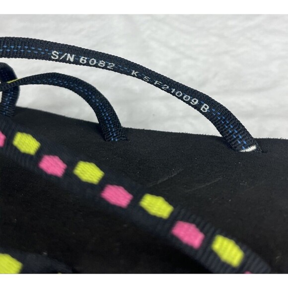 Teva Women's Flip Flops Sandal Black Pink Green Size 5 - Picture 7 of 7